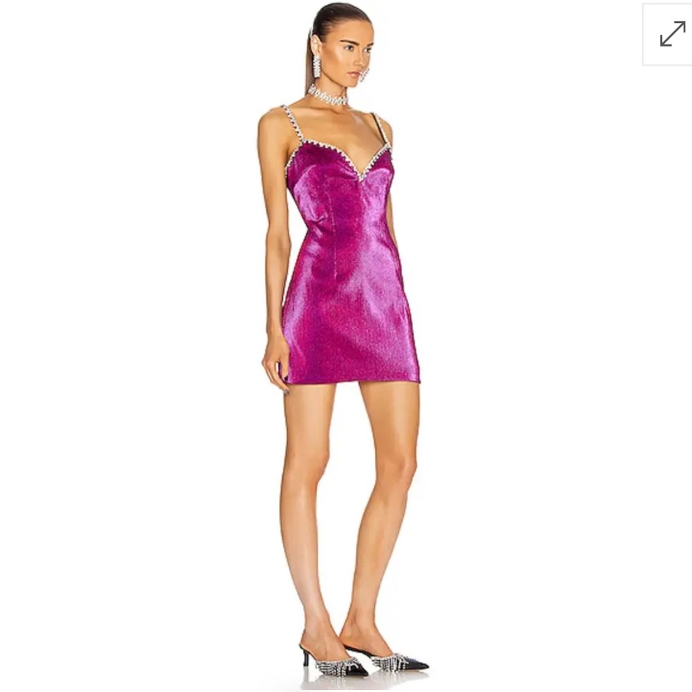 AREA Crystal Trim Sweetheart Dress In Pink size small women’s